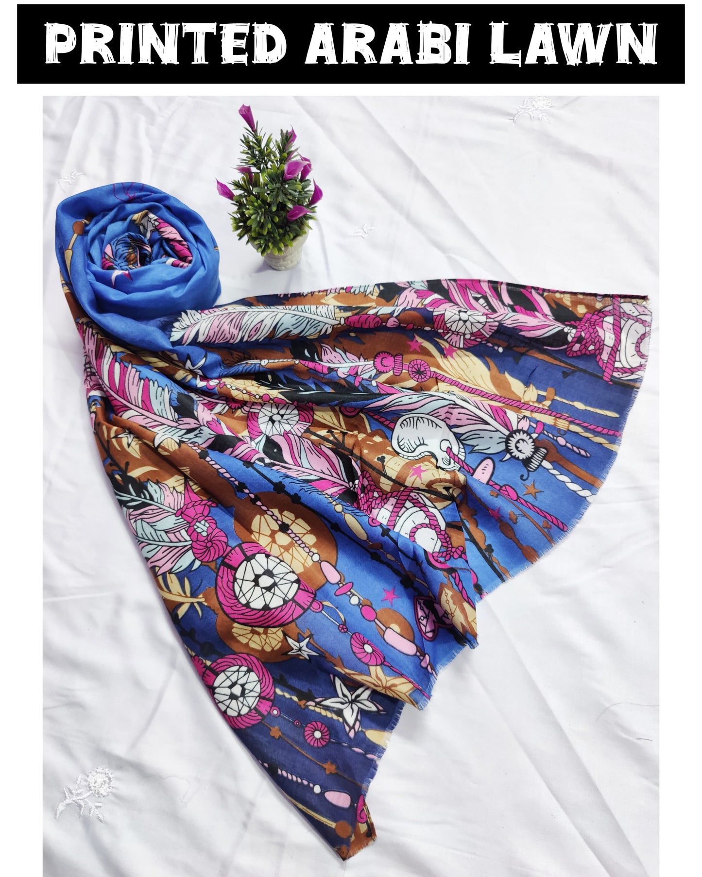 Printed Arabi Lawn Hijab