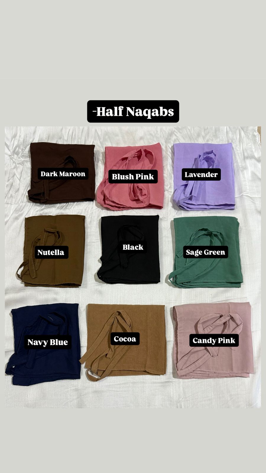 Multicolor Dori Half Niqab