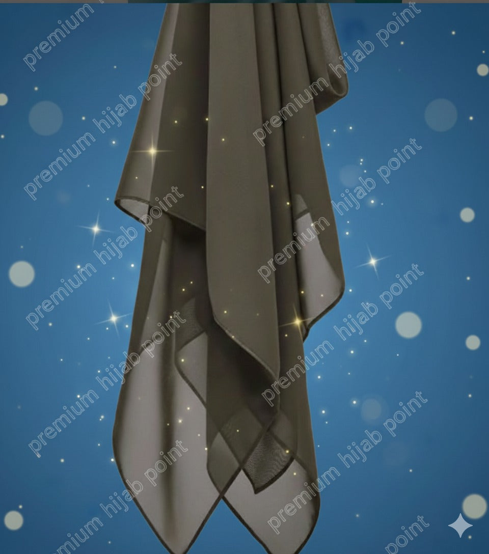 3 Premium Chiffon Hijabs – Soft, Non-Slip | Free Delivery | Cash on Delivery