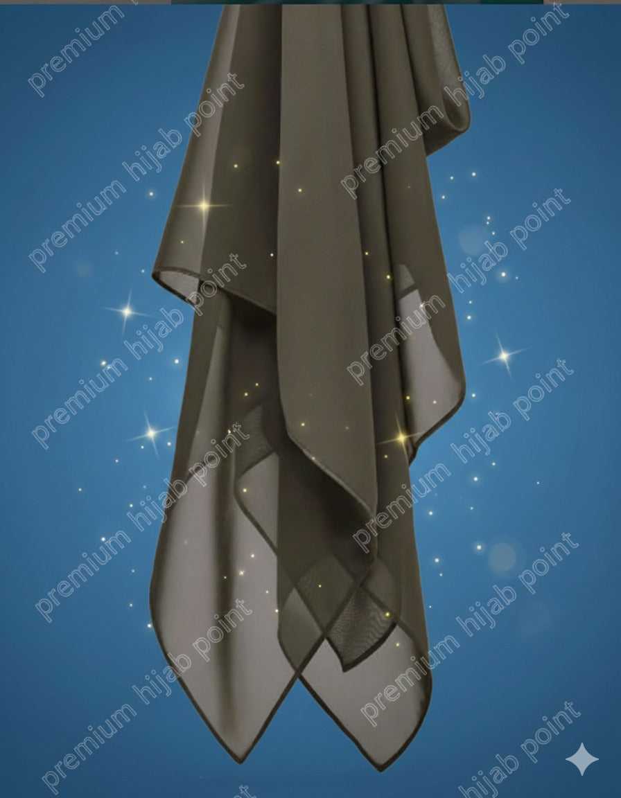 3 Premium Chiffon Hijabs – Soft, Non-Slip | Free Delivery | Cash on Delivery