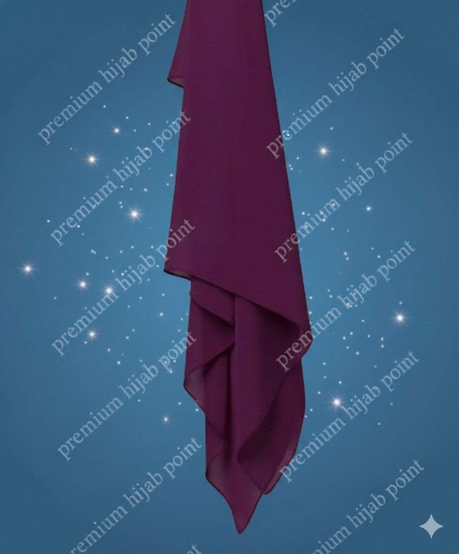 3 Premium Chiffon Hijabs – Soft, Non-Slip | Free Delivery | Cash on Delivery