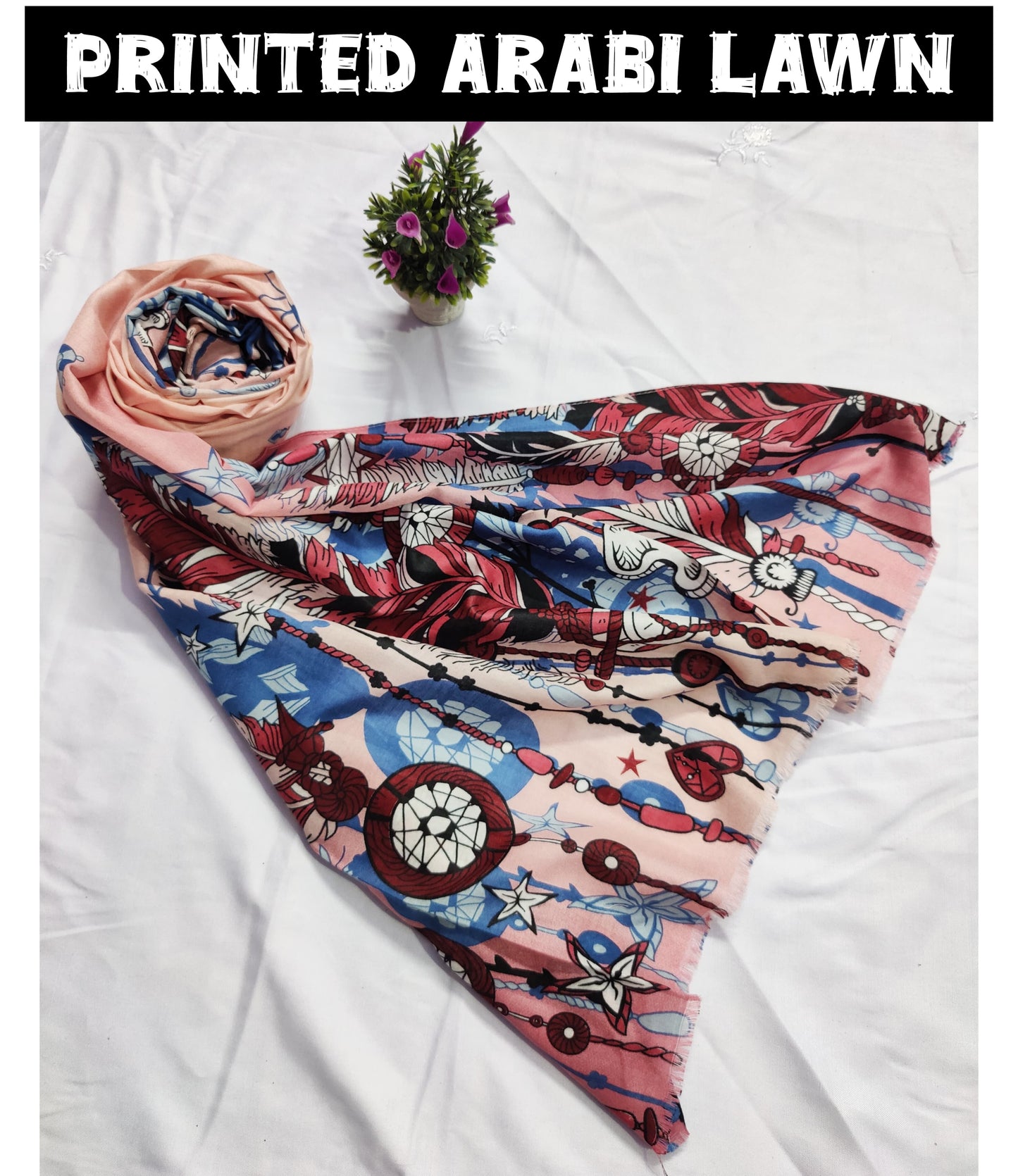 Printed Arabi Lawn Hijab