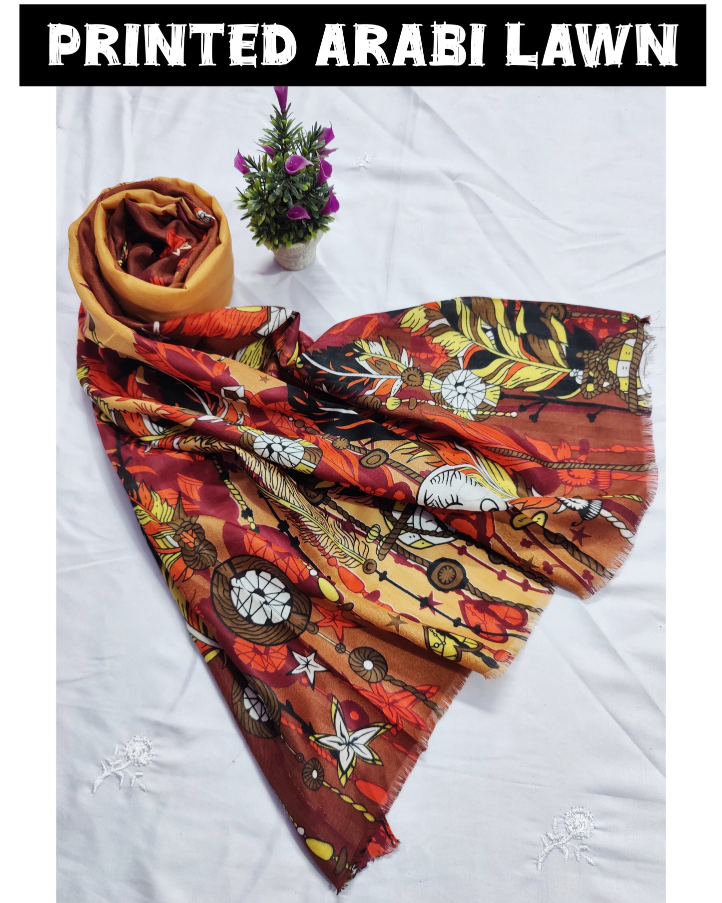 Printed Arabi Lawn Hijab
