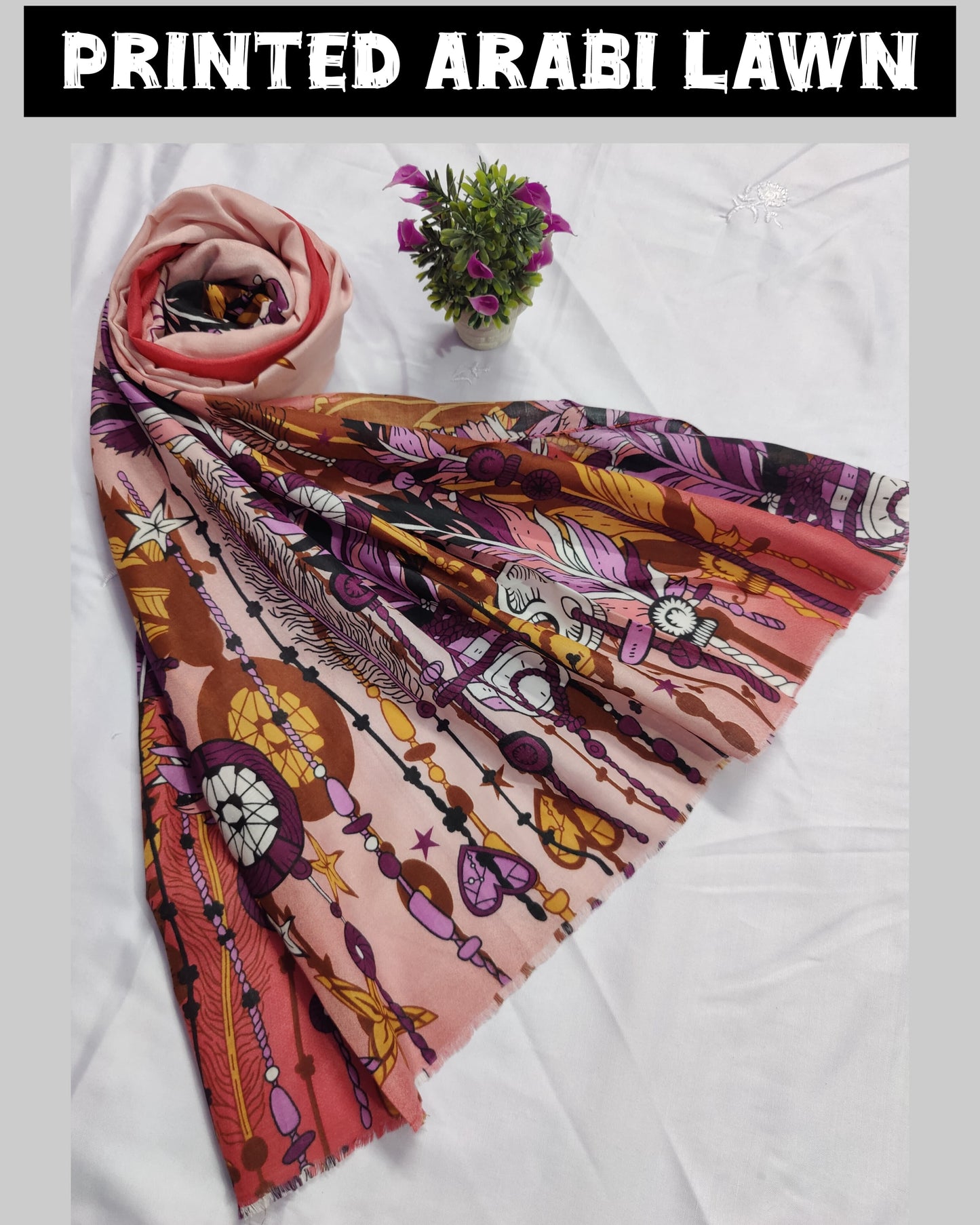 Printed Arabi Lawn Hijab