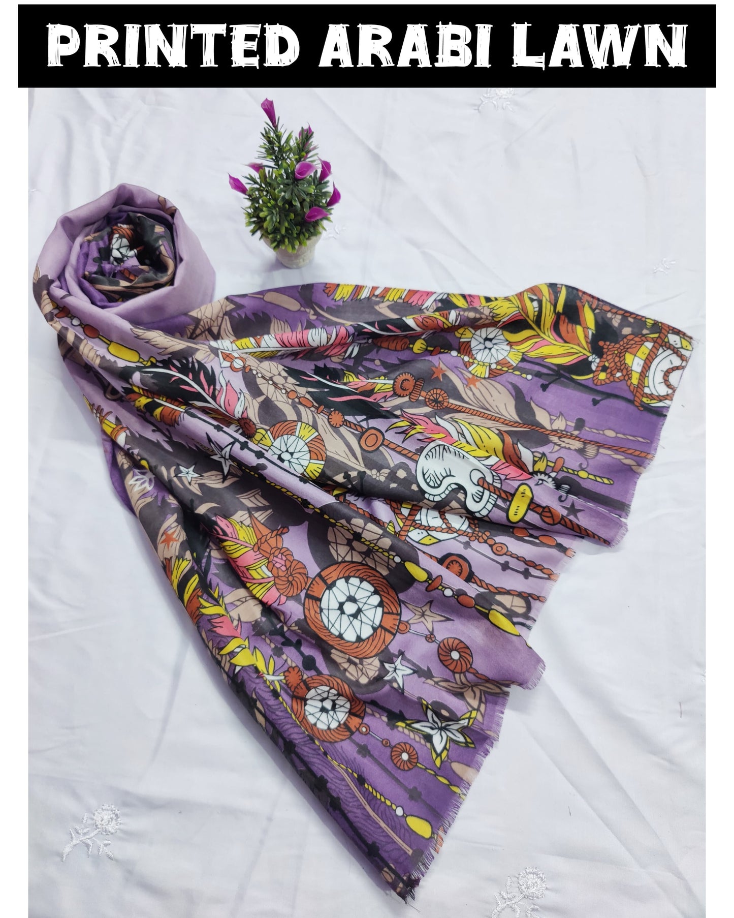 Printed Arabi Lawn Hijab