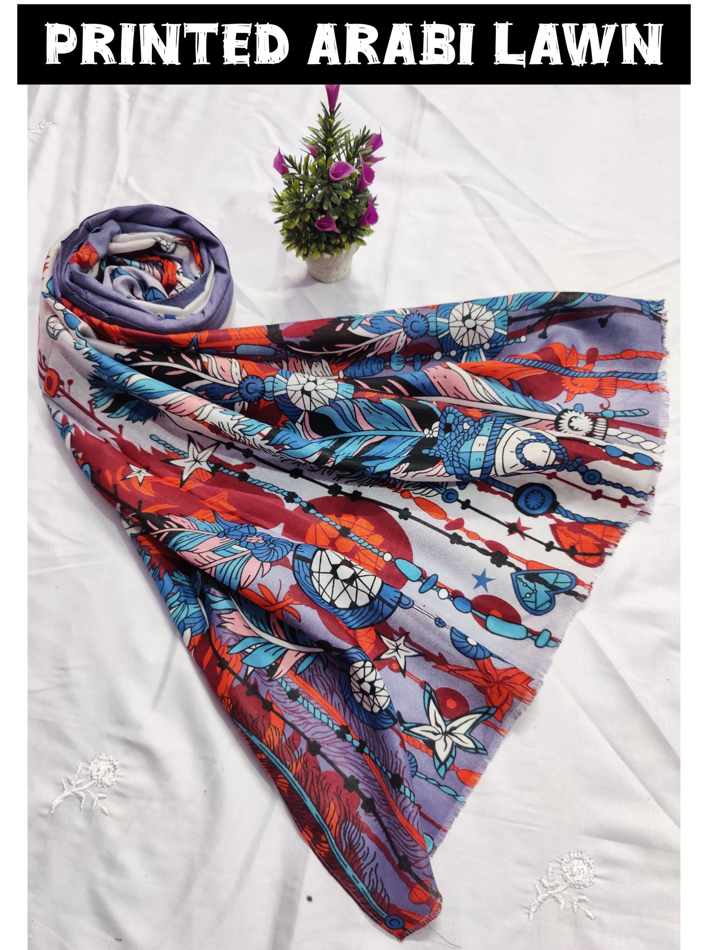 Printed Arabi Lawn Hijab