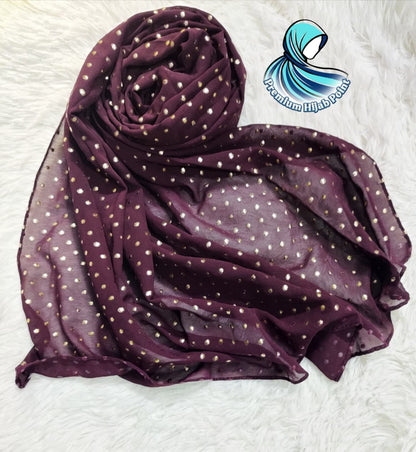 Gold Doted (Emboss Print) Stoler / Hijab