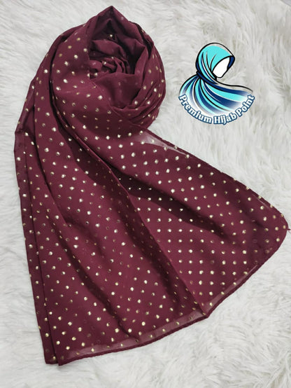 Gold Doted (Emboss Print) Stoler / Hijab