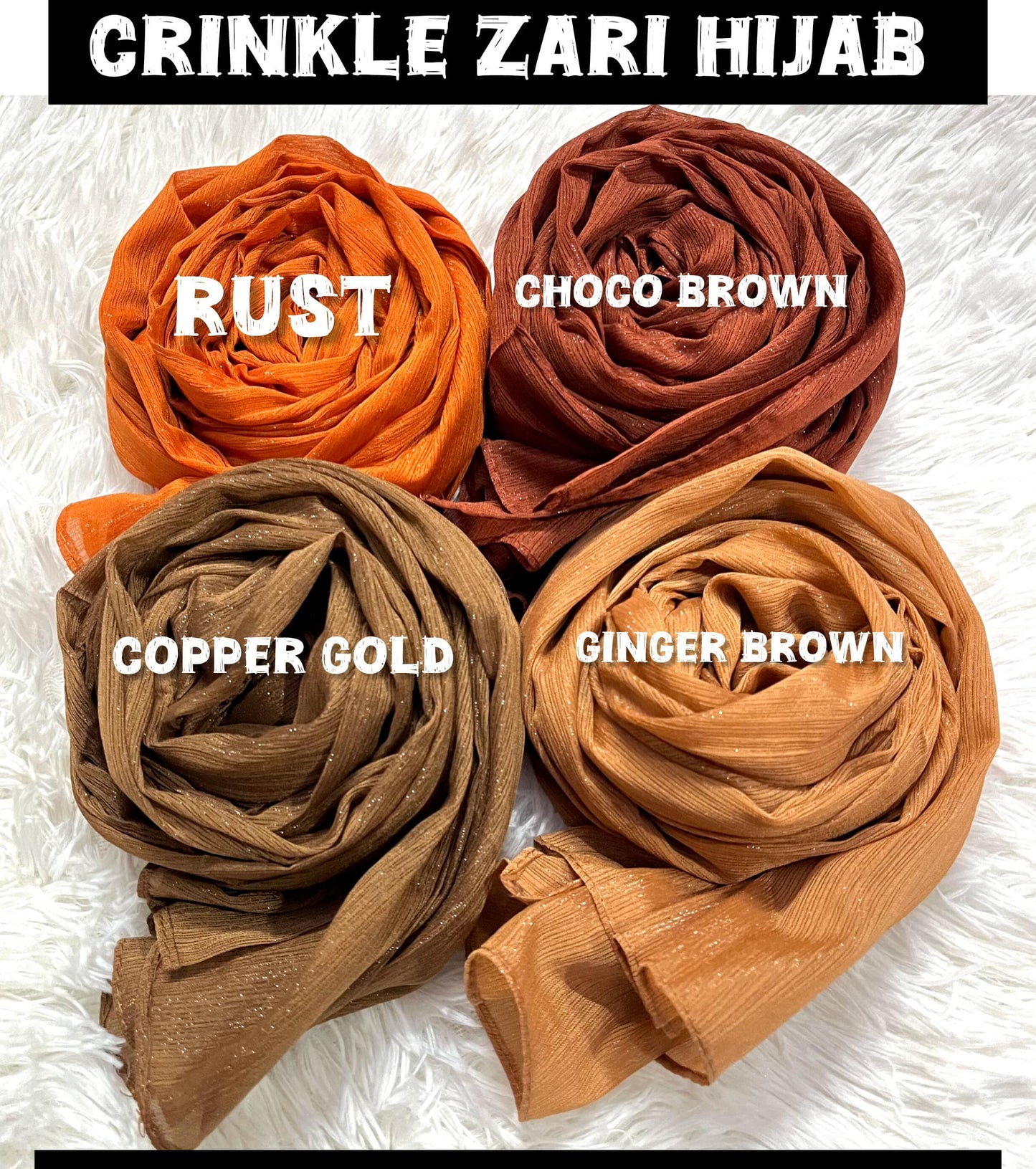 Crinkle Zari Hijab – Elegant &amp; Shimmery Collection