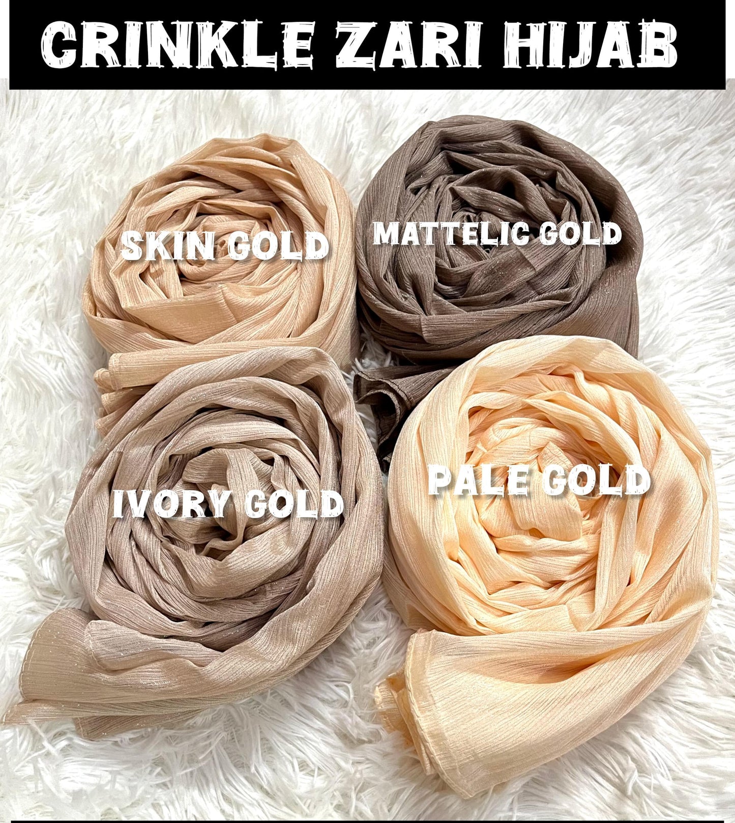 Crinkle Zari Hijab – Elegant &amp; Shimmery Collection