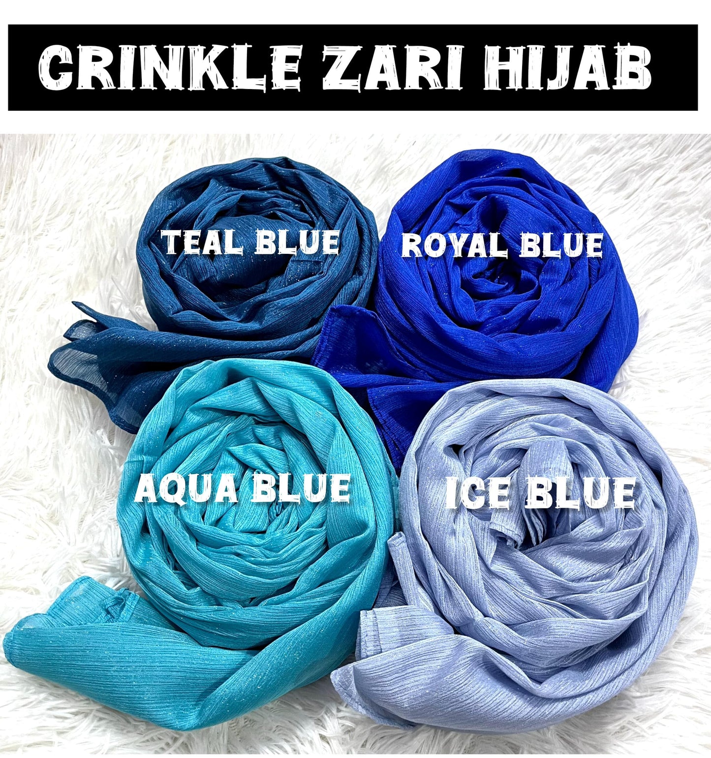 Crinkle Zari Hijab – Elegant &amp; Shimmery Collection