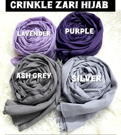 Crinkle Zari Hijab – Elegant &amp; Shimmery Collection