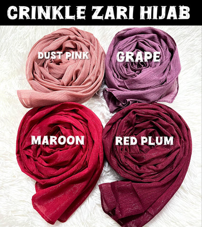 Crinkle Zari Hijab – Elegant &amp; Shimmery Collection