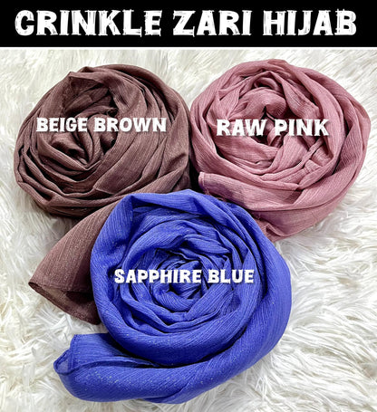 Crinkle Zari Hijab – Elegant &amp; Shimmery Collection