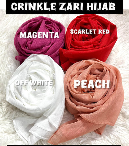Crinkle Zari Hijab – Elegant &amp; Shimmery Collection