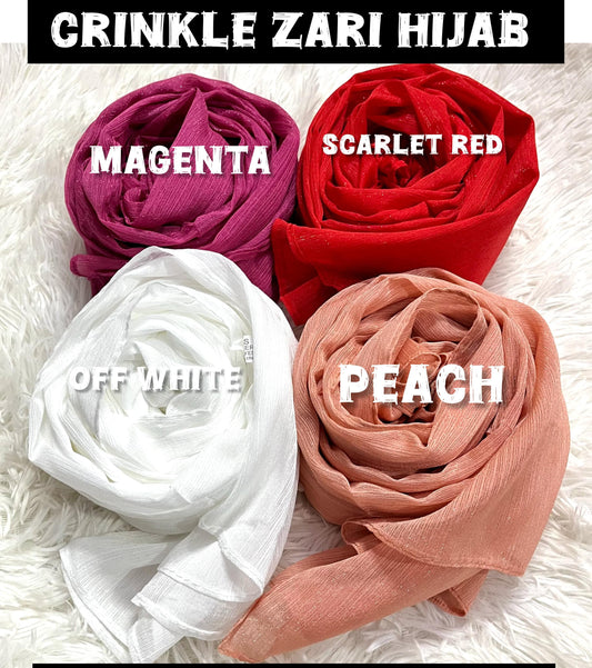Crinkle Zari Hijab – Elegant &amp; Shimmery Collection