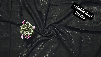 Crinkle Zari Hijab – Elegant &amp; Shimmery Collection
