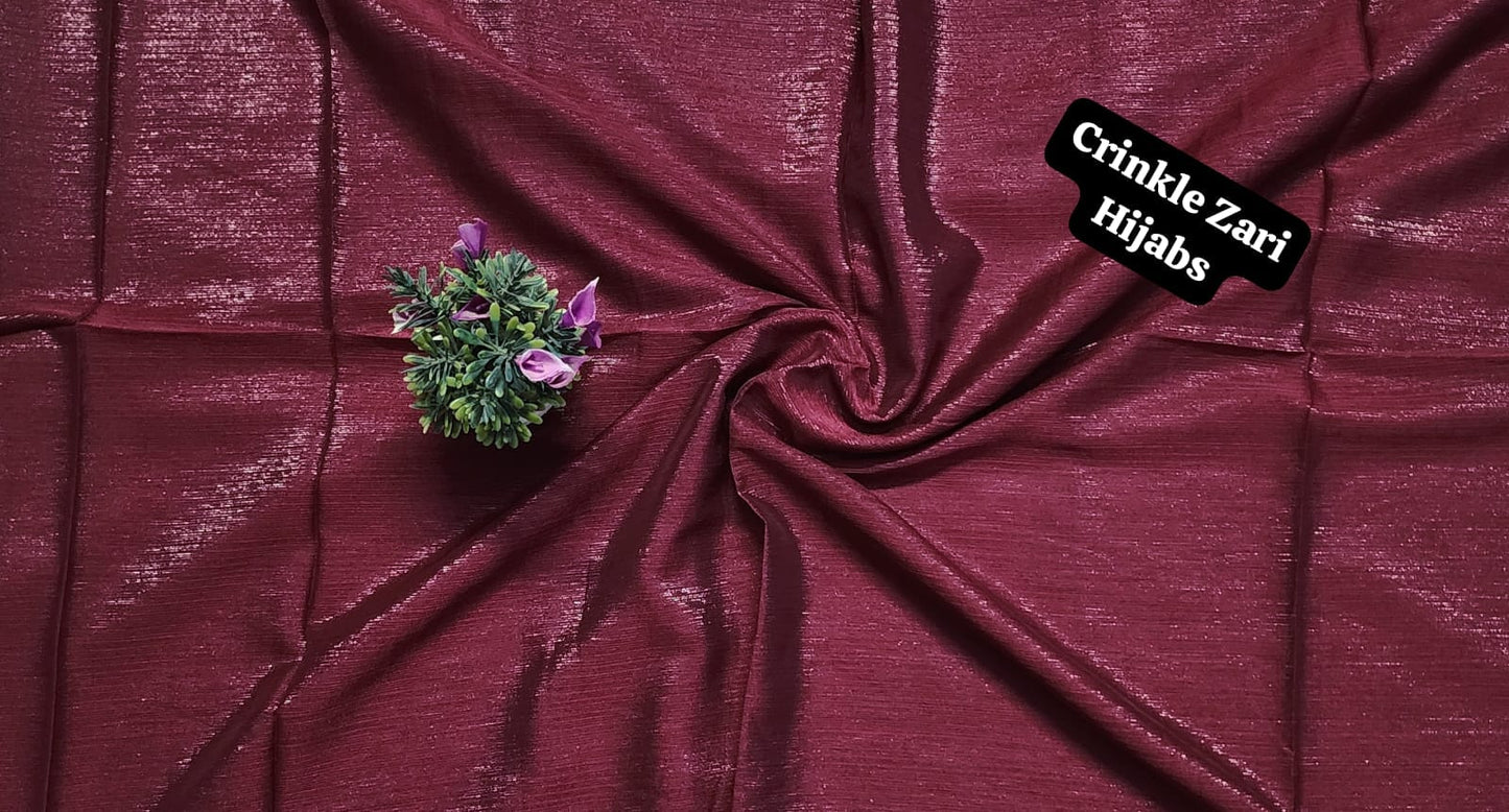 Crinkle Zari Hijab – Elegant &amp; Shimmery Collection