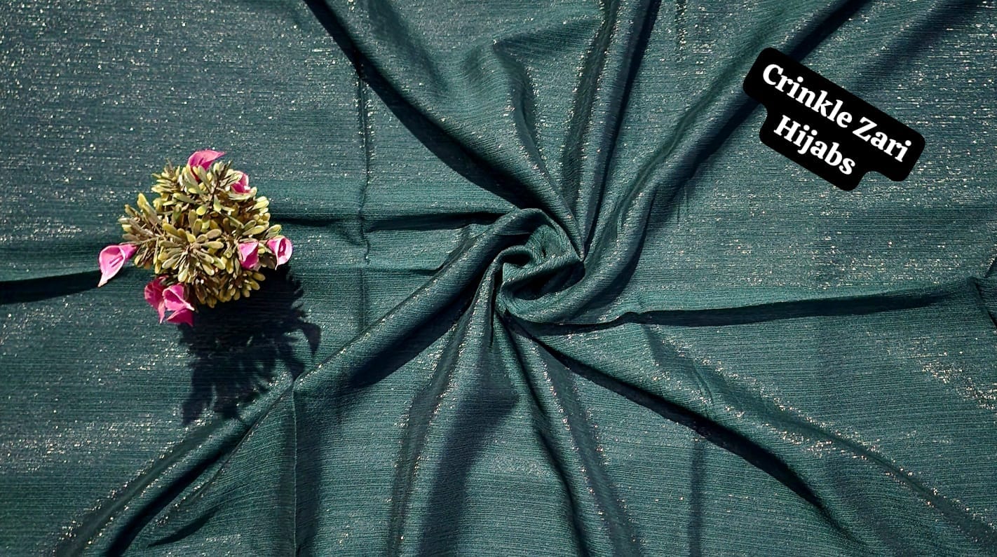 Crinkle Zari Hijab – Elegant &amp; Shimmery Collection