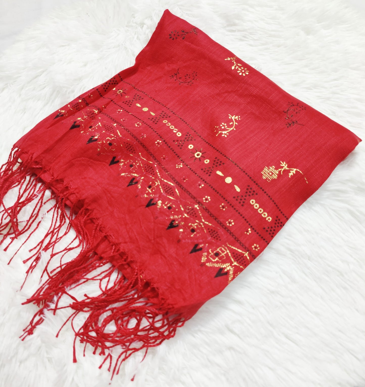 Fancy Gold Foil Printed Stoler/Hijab