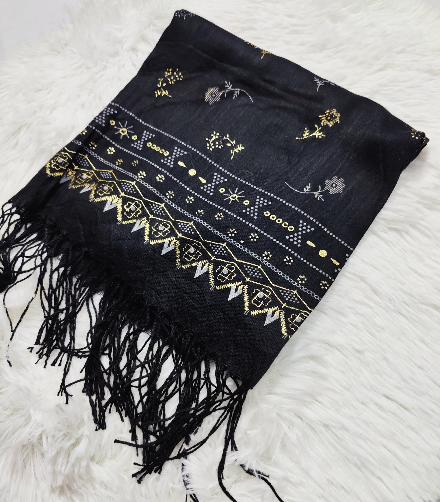 Fancy Gold Foil Printed Stoler/Hijab