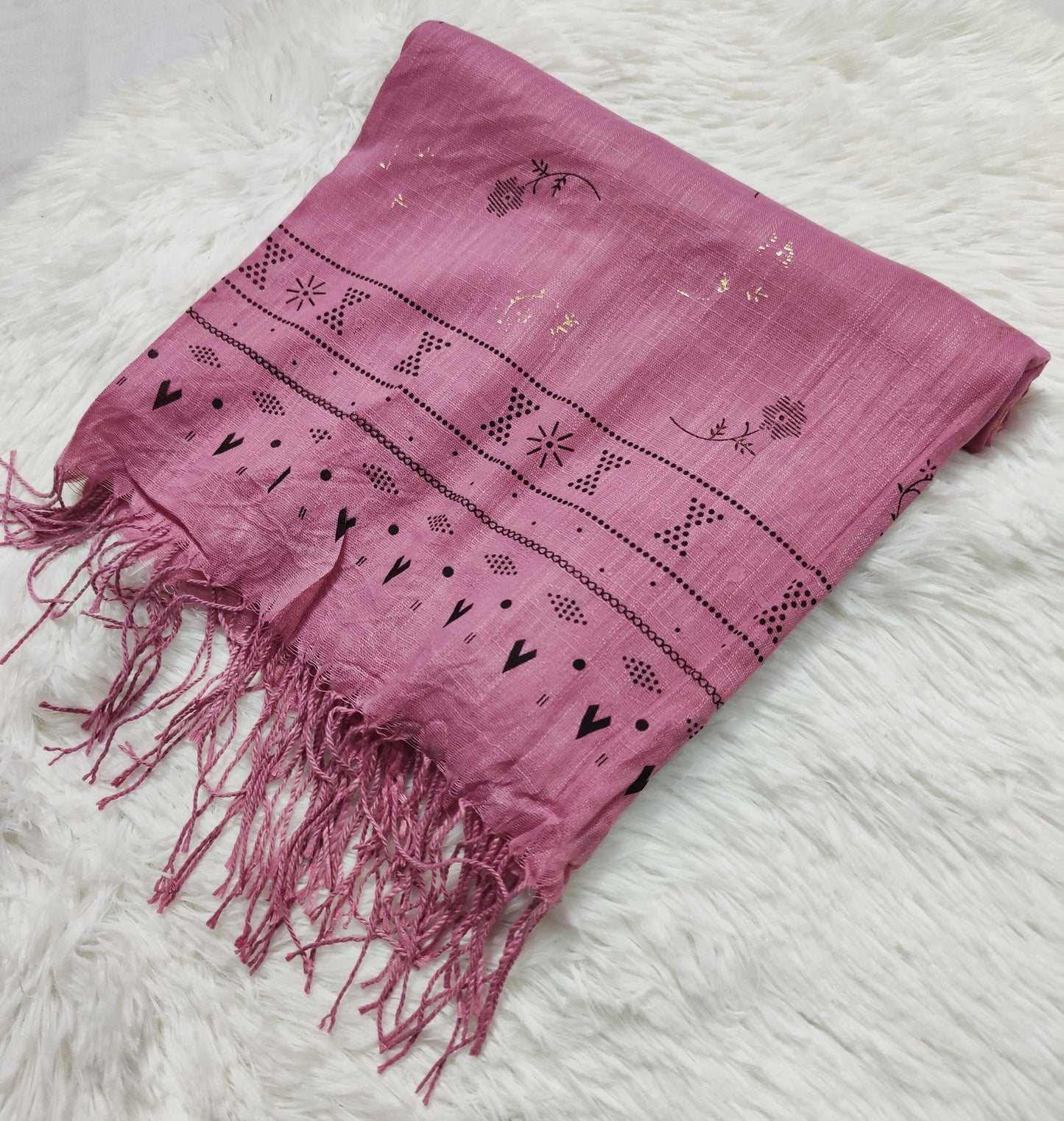 Fancy Gold Foil Printed Stoler/Hijab