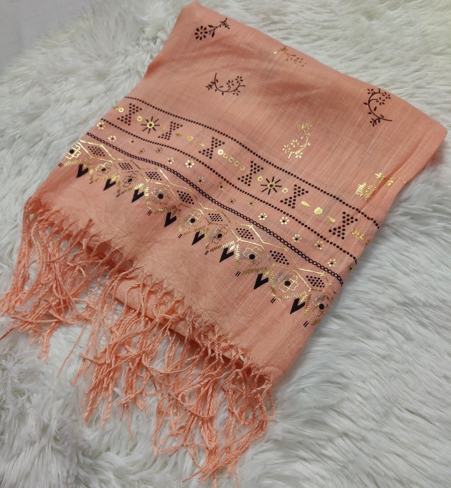 Fancy Gold Foil Printed Stoler/Hijab
