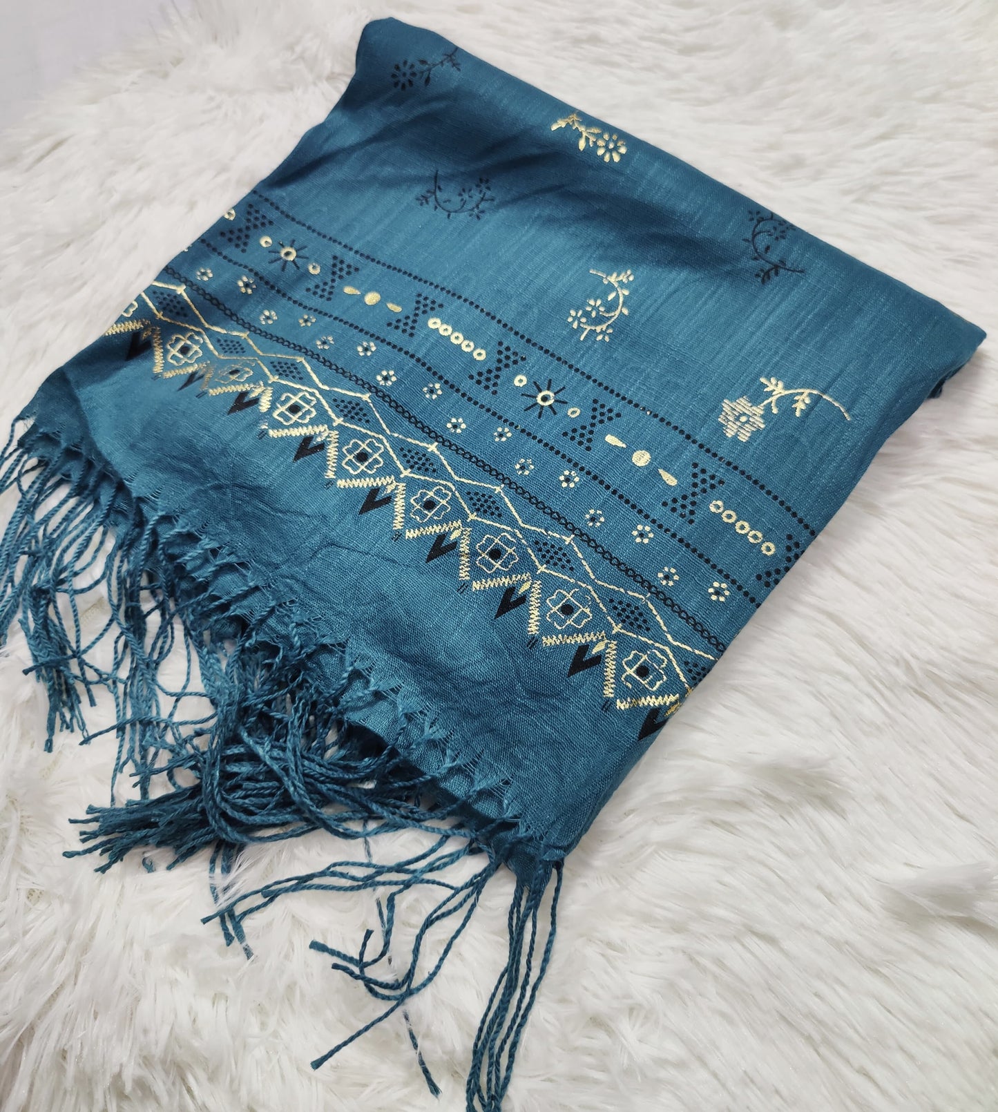 Fancy Gold Foil Printed Stoler/Hijab