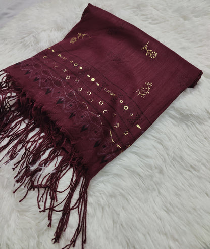 Fancy Gold Foil Printed Stoler/Hijab