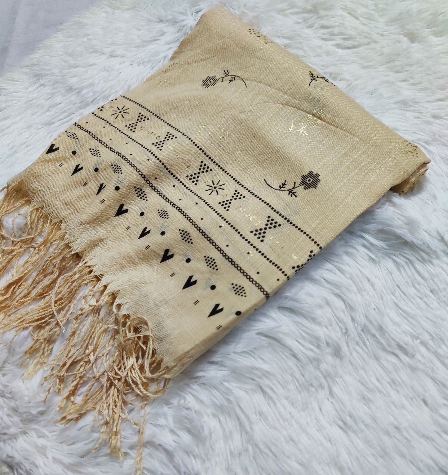 Fancy Gold Foil Printed Stoler/Hijab