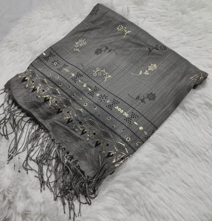 Fancy Gold Foil Printed Stoler/Hijab