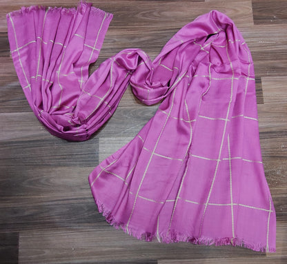 Fancy Check Embroidered Lawn Hijab / Stoler