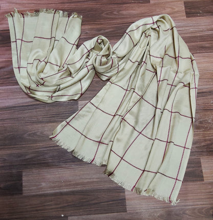 Fancy Check Embroidered Lawn Hijab / Stoler