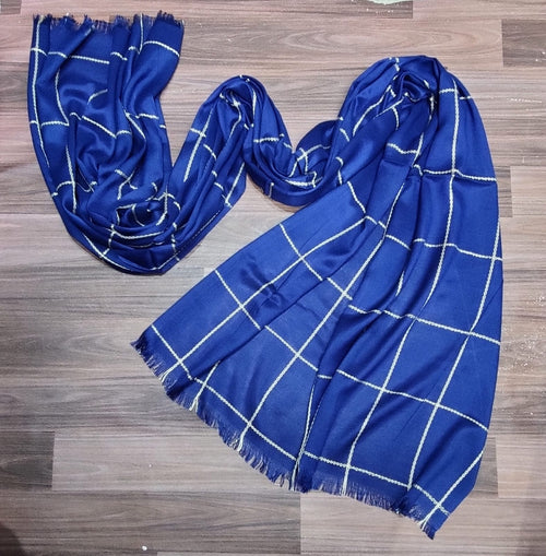 Fancy Check Embroidered Lawn Hijab / Stoler