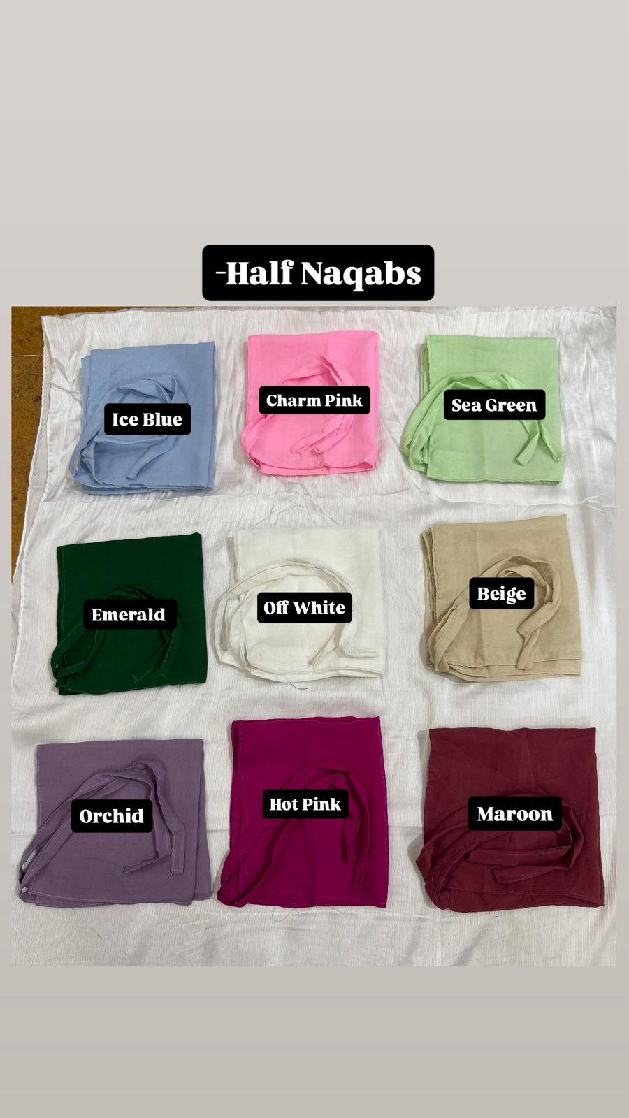 Multicolor Dori Half Niqab