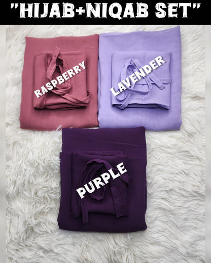 Plain Georgette Hijab + Niqab Set