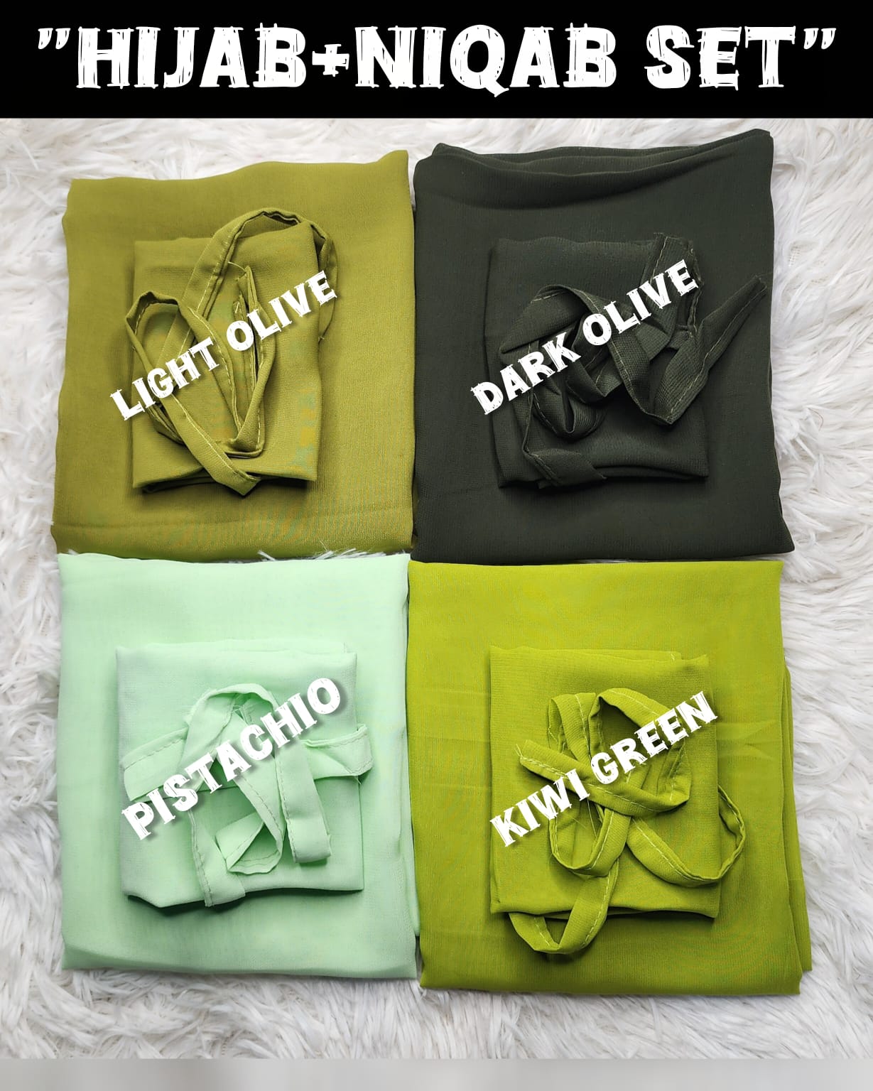 Plain Georgette Hijab + Niqab Set