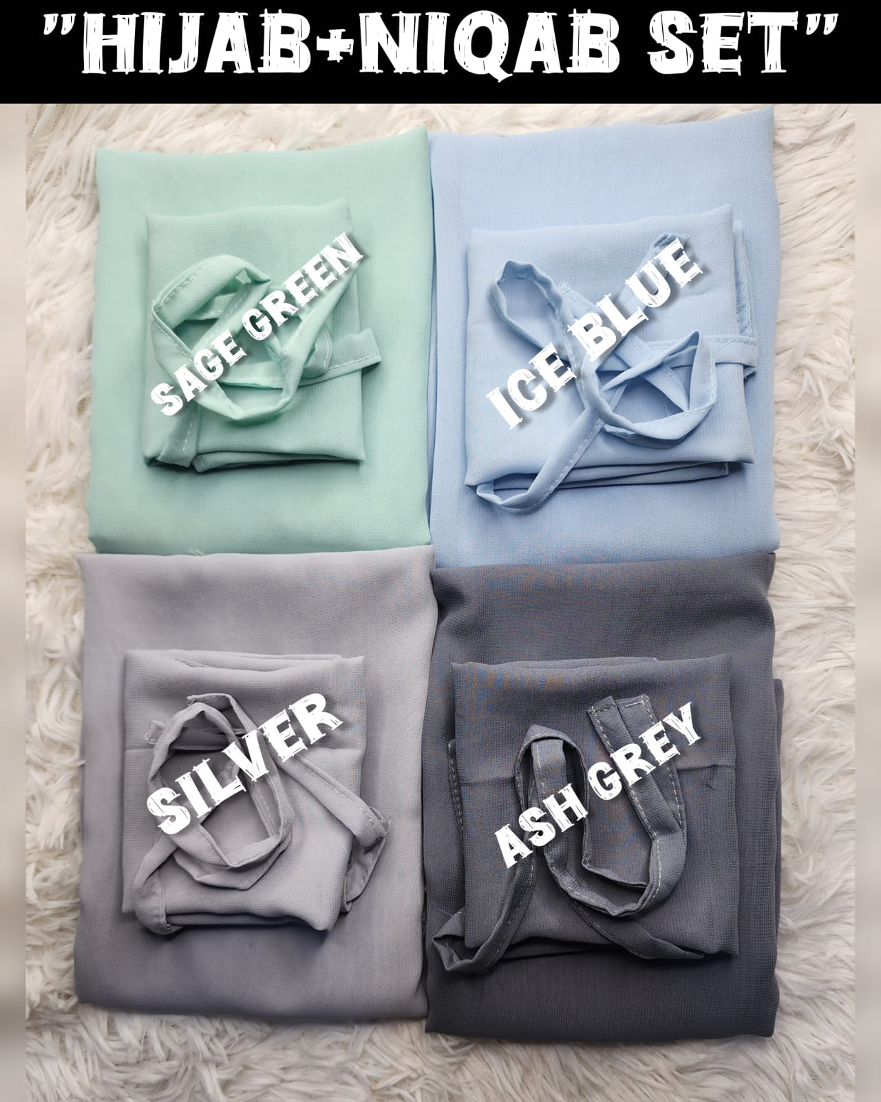 Plain Georgette Hijab + Niqab Set