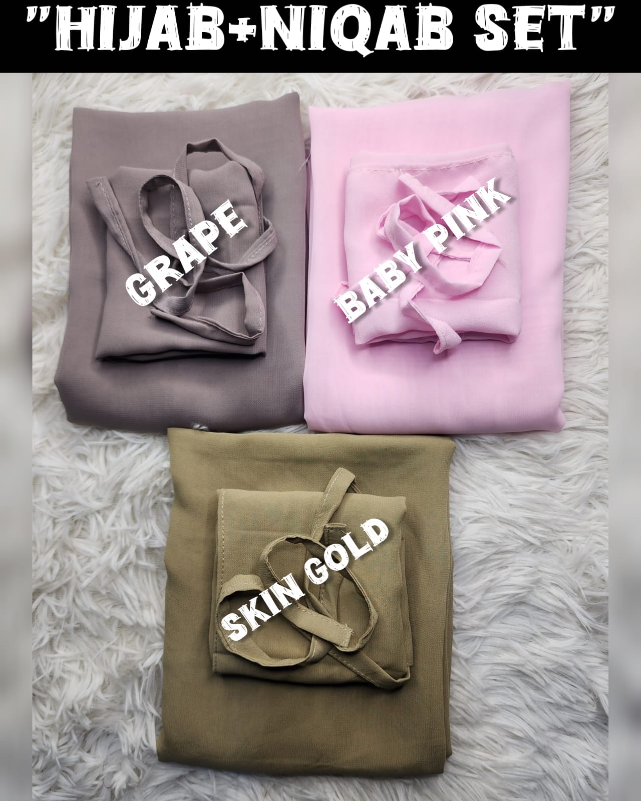 Plain Georgette Hijab + Niqab Set