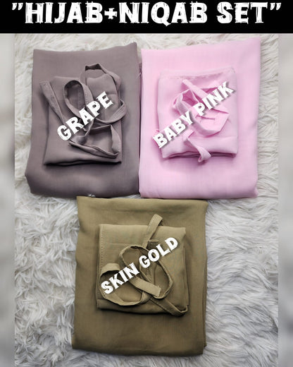 Plain Georgette Hijab + Niqab Set