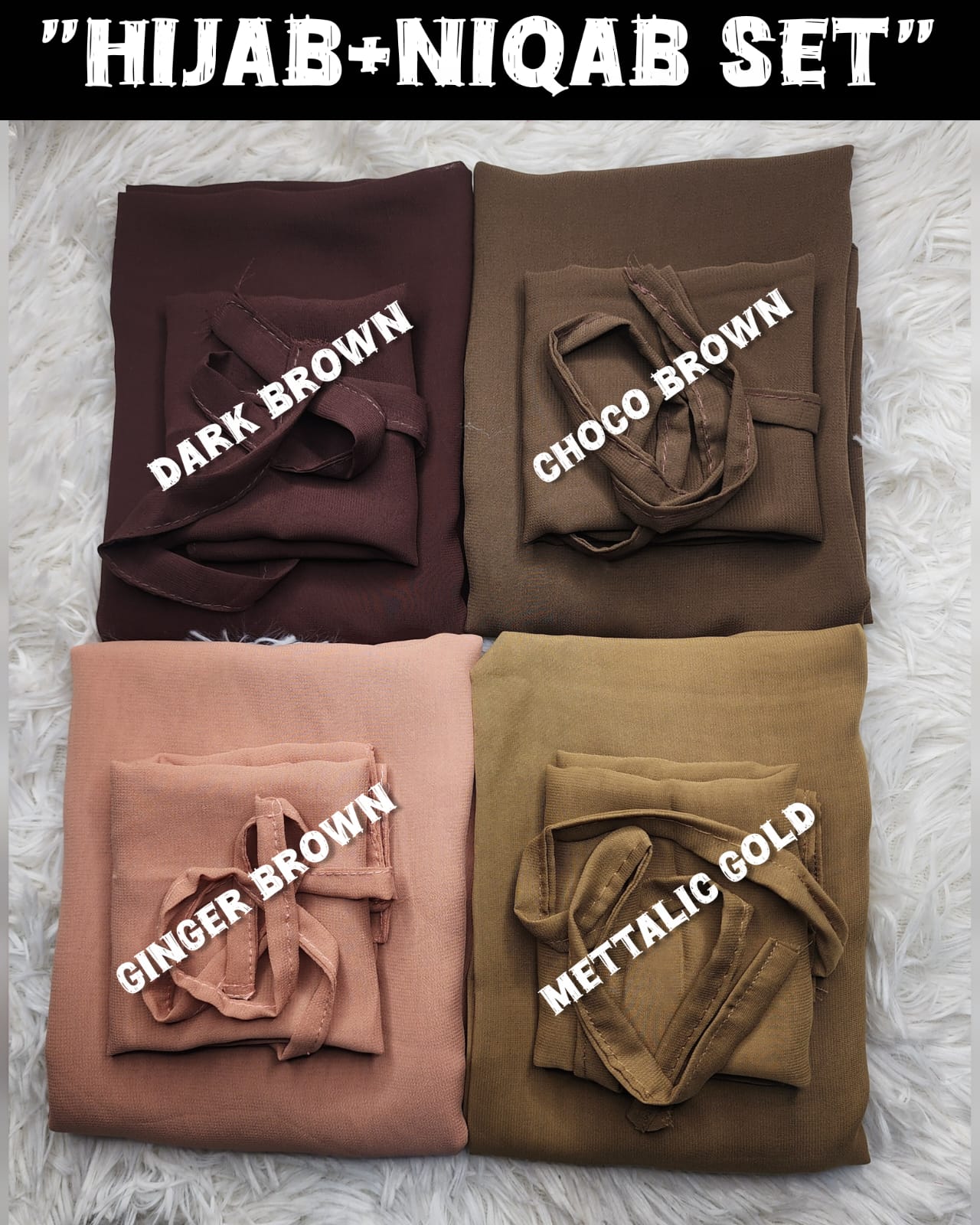 Plain Georgette Hijab + Niqab Set