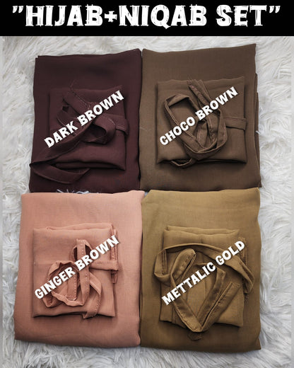 Plain Georgette Hijab + Niqab Set