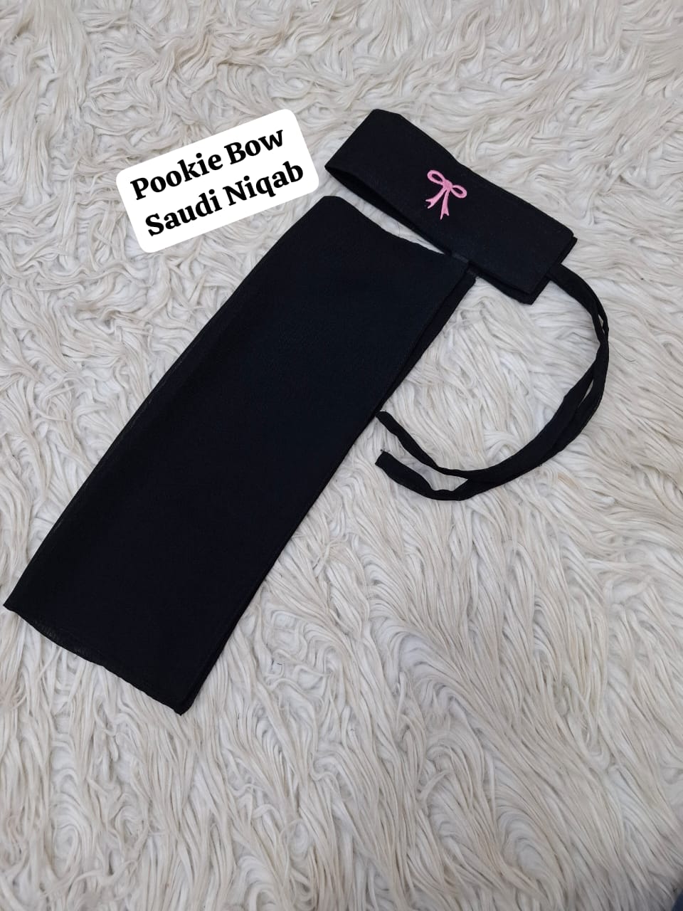 Pookie Bow Embroidered Saudi Niqab