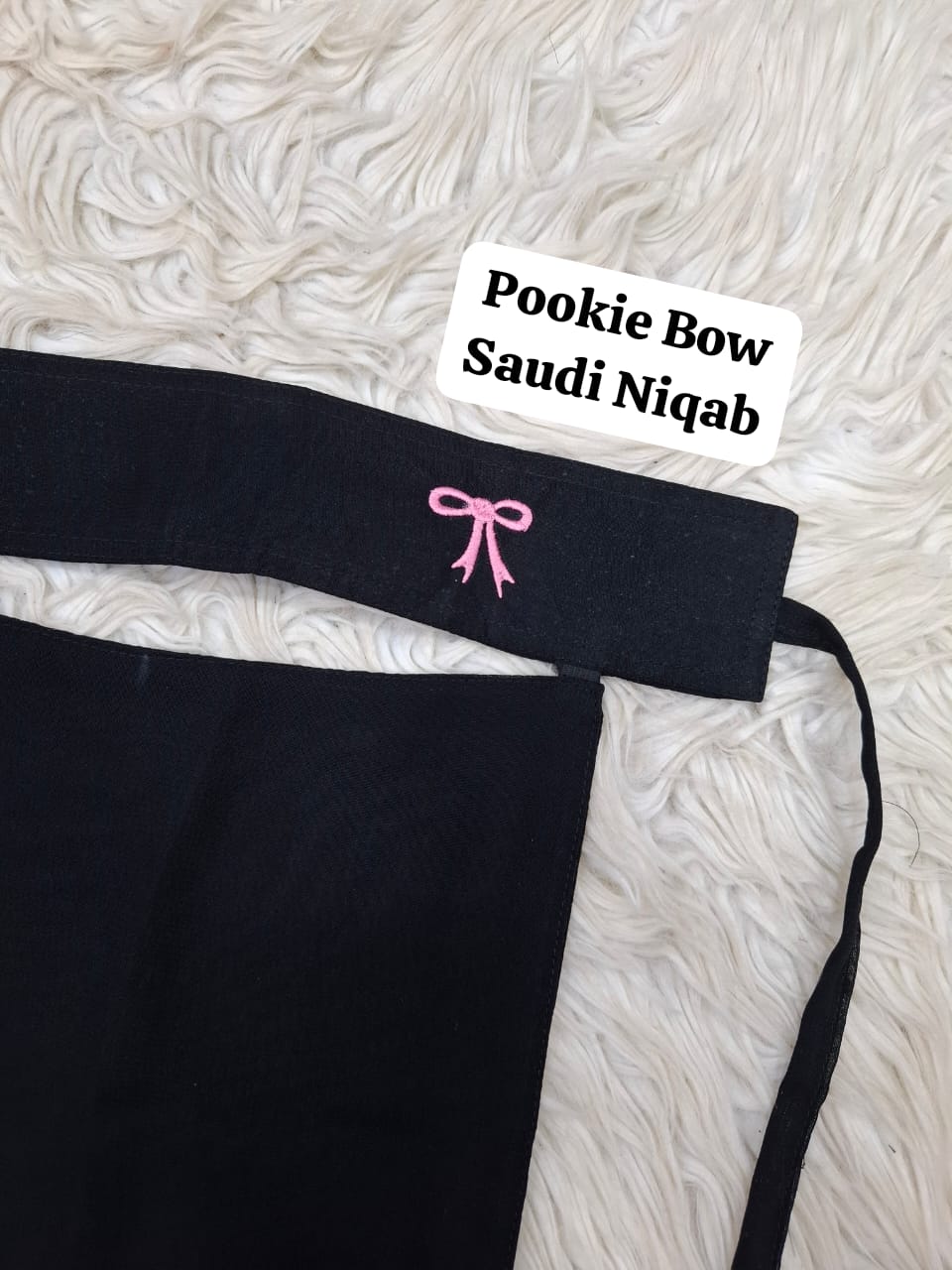 Pookie Bow Embroidered Saudi Niqab