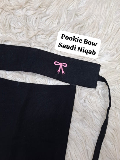 Pookie Bow Embroidered Saudi Niqab