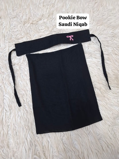 Pookie Bow Embroidered Saudi Niqab