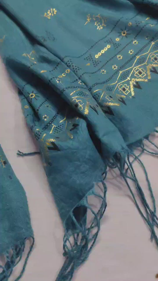 Fancy Gold Foil Printed Stoler/Hijab